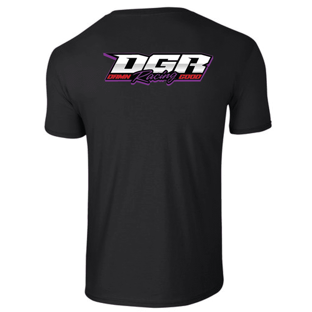 G640 Gildan Soft Style T-Shirt - Black (Purple Logo) - Image 2